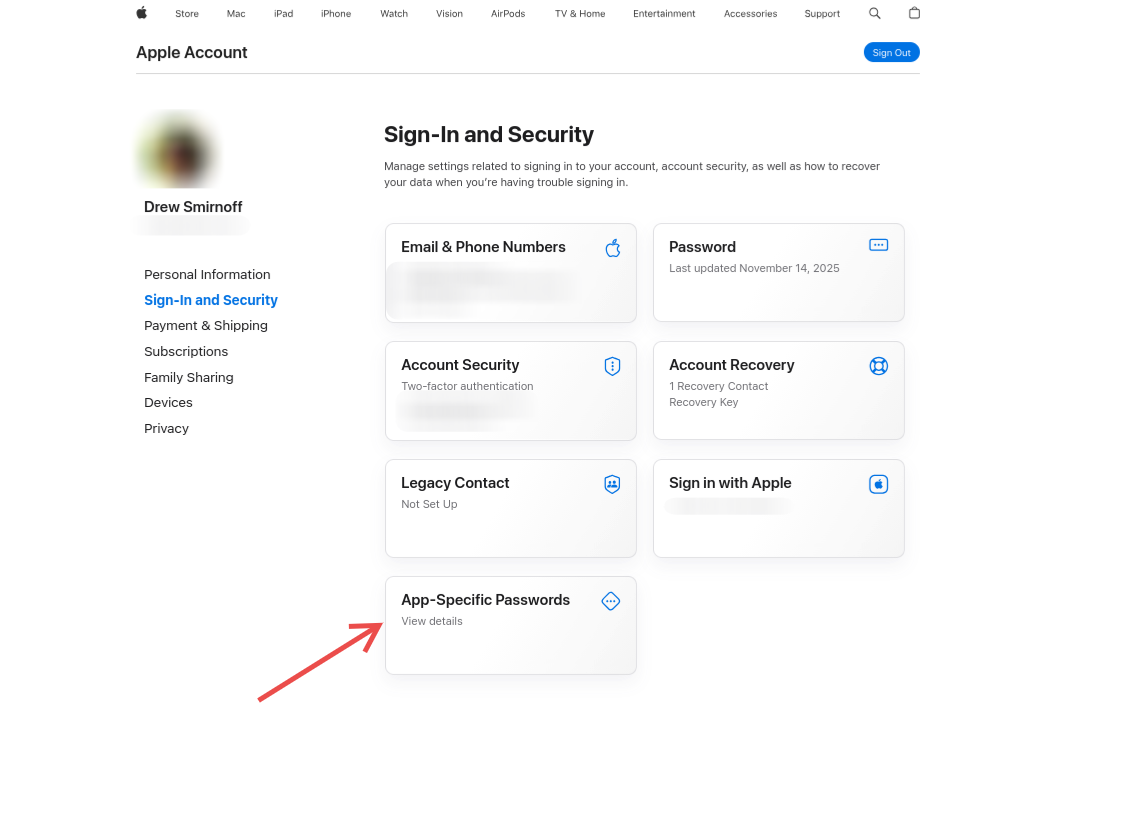 App-specific password generation