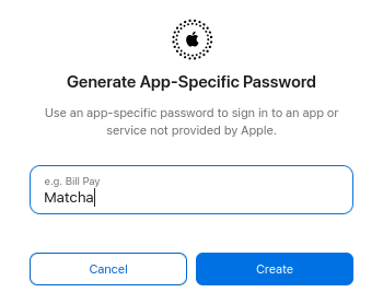 App-specific password creation